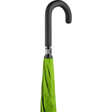 FARE® Contrary omvänt öppnande paraply med logotyp, svart / lime – detaljvy 6