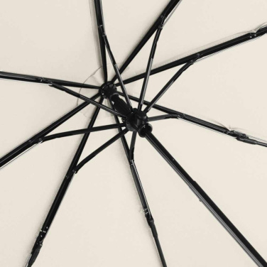 FARE® ÖkoBrella Shopping fickparaply med fodral som blir shoppingväska med logotyp, naturvit (waterSAVE®) – detaljvy 8