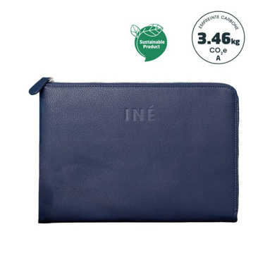 Blått Xoopar INÉ Laptop datorfodral i återvunnet läder med dragkedja