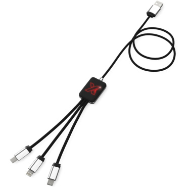SCX.design C17 1 m 3-i-1-laddkabel med upplyst logotyp med logotyp – tryckexempel