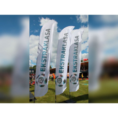 Beachflagga med rak kant och logotyp 80×430 cm