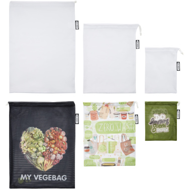 Set med 3 matkassar i återvunnen polyester, produktbild, Vit (3)