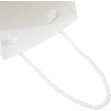 Handgjord 170 g/m2 vinflaskpåse av integra-papper med plasthandtag – 12 x 9 x 37 cm, produktbild