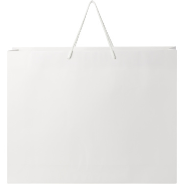 Handgjord 170 g/m2 påse i integra-papper med plasthandtag – 45 x 10 x 35 cm, produktbild