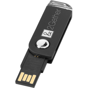 Swivel rektangulärt USB minne, produktbild, Svart (4)