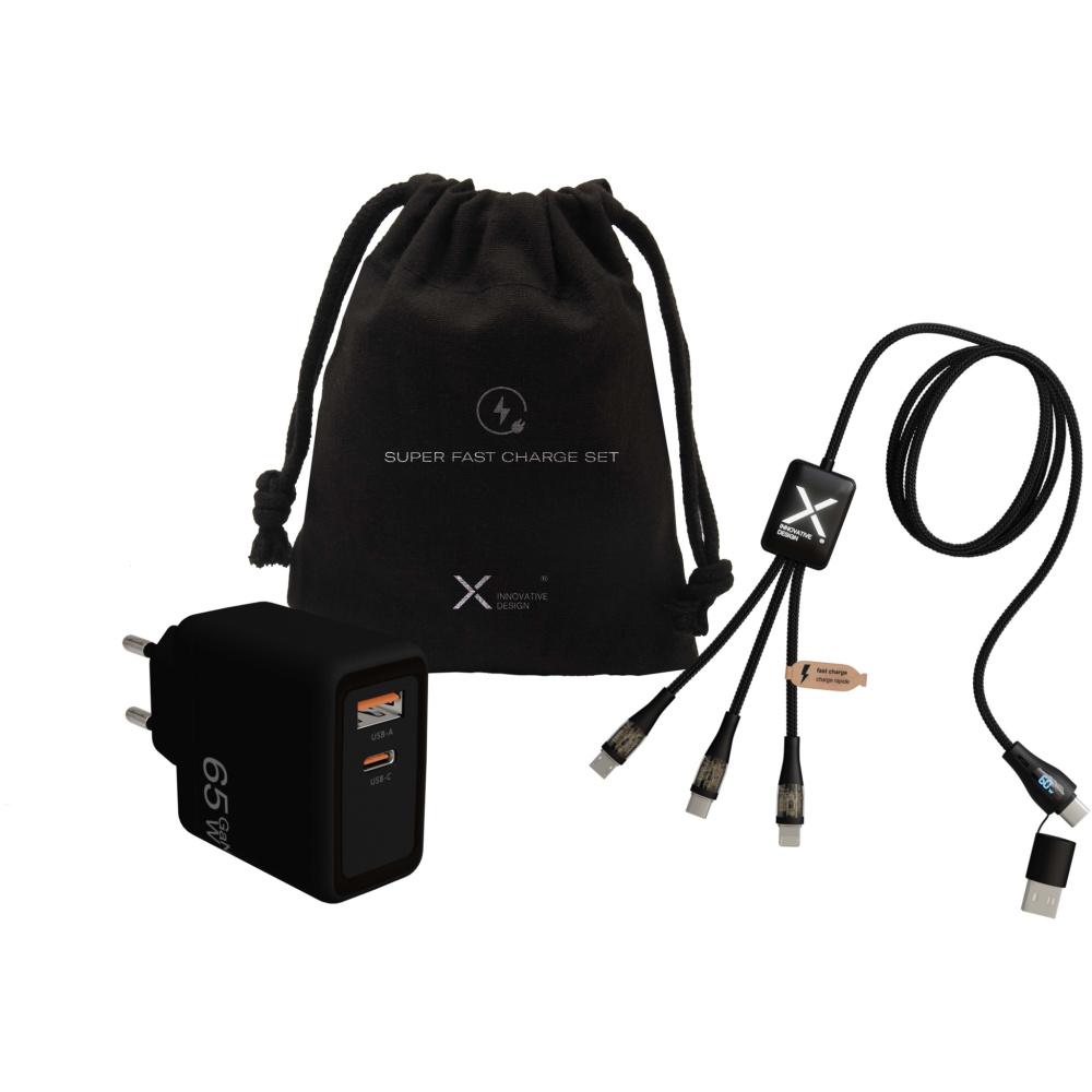 SCX.design C55 65 W kabel- och adapterset, Svart, produktbild
