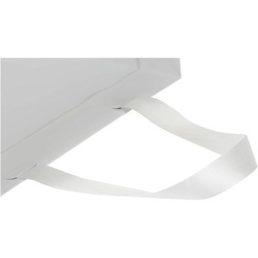 Smartfold 210 g/m² papperspåse med satinhandtag och matt laminering – 31 x 12 x 31 cm, produktbild