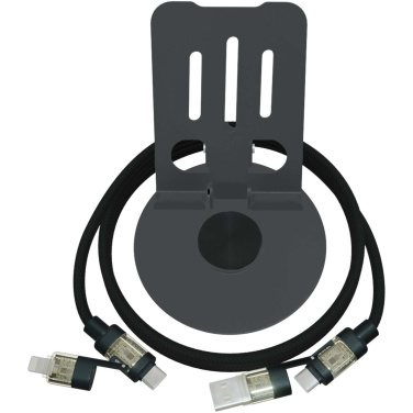 SCX.design O34 360° telefonställ med en 4-i-1 240 W laddningssladd, produktbild, Gunmetall (1)
