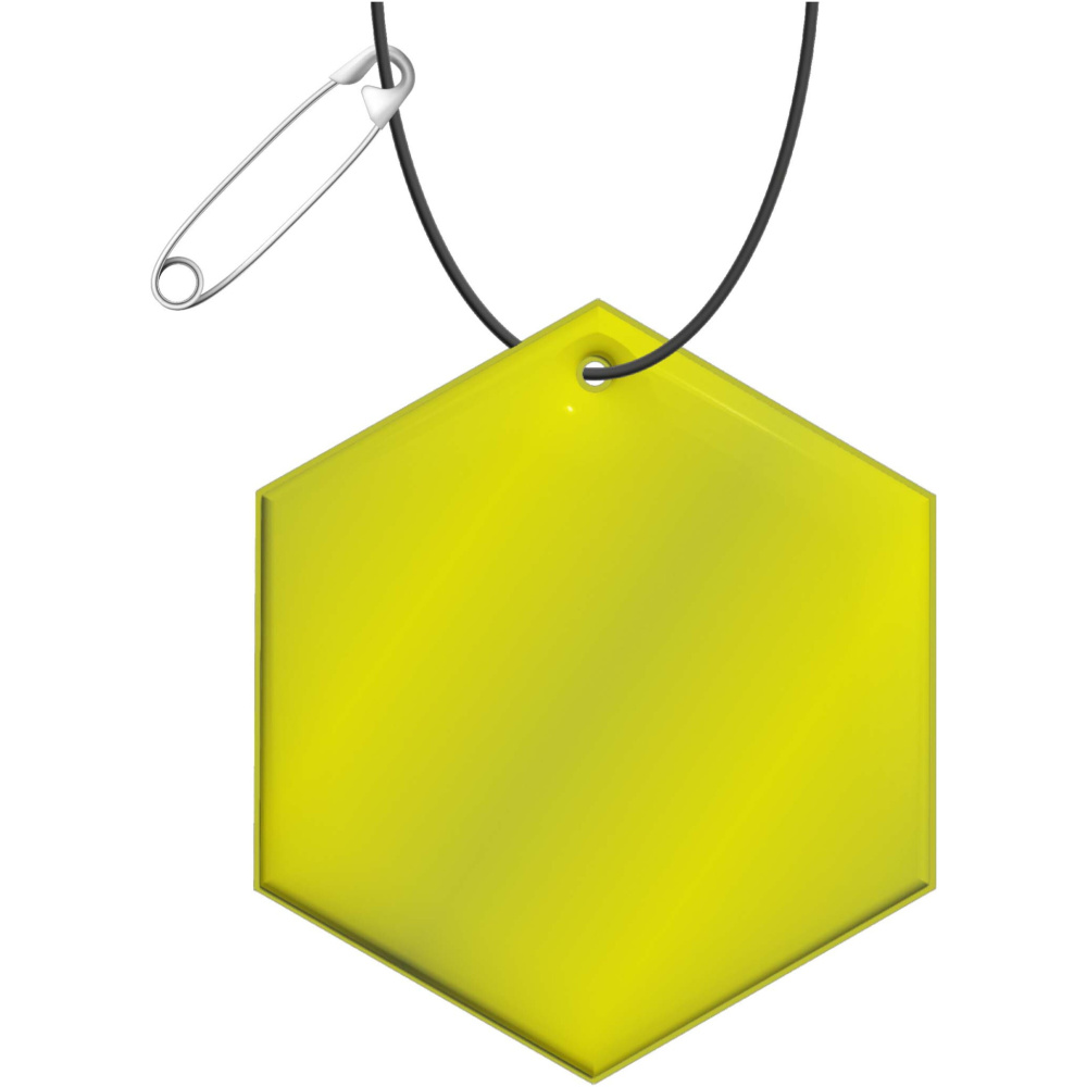 RFX™ H-12 sexkantig reflekterande PVC-hängare, Neongul, produktbild