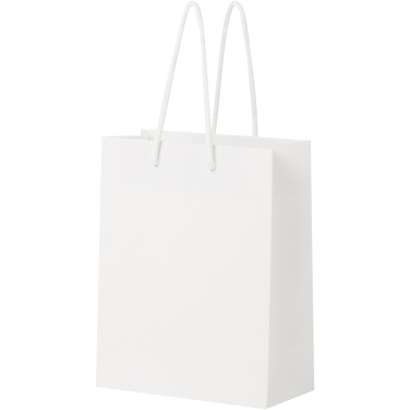 Handgjord 170 g/m2 påse i integra-papper med plasthandtag – 18 x 9 x 23 cm, produktbild
