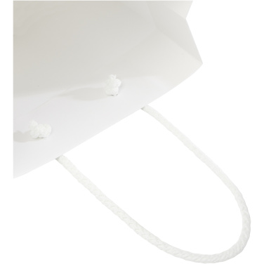 Handgjord 170 g/m2 påse i integra-papper med plasthandtag – 18 x 9 x 23 cm, produktbild
