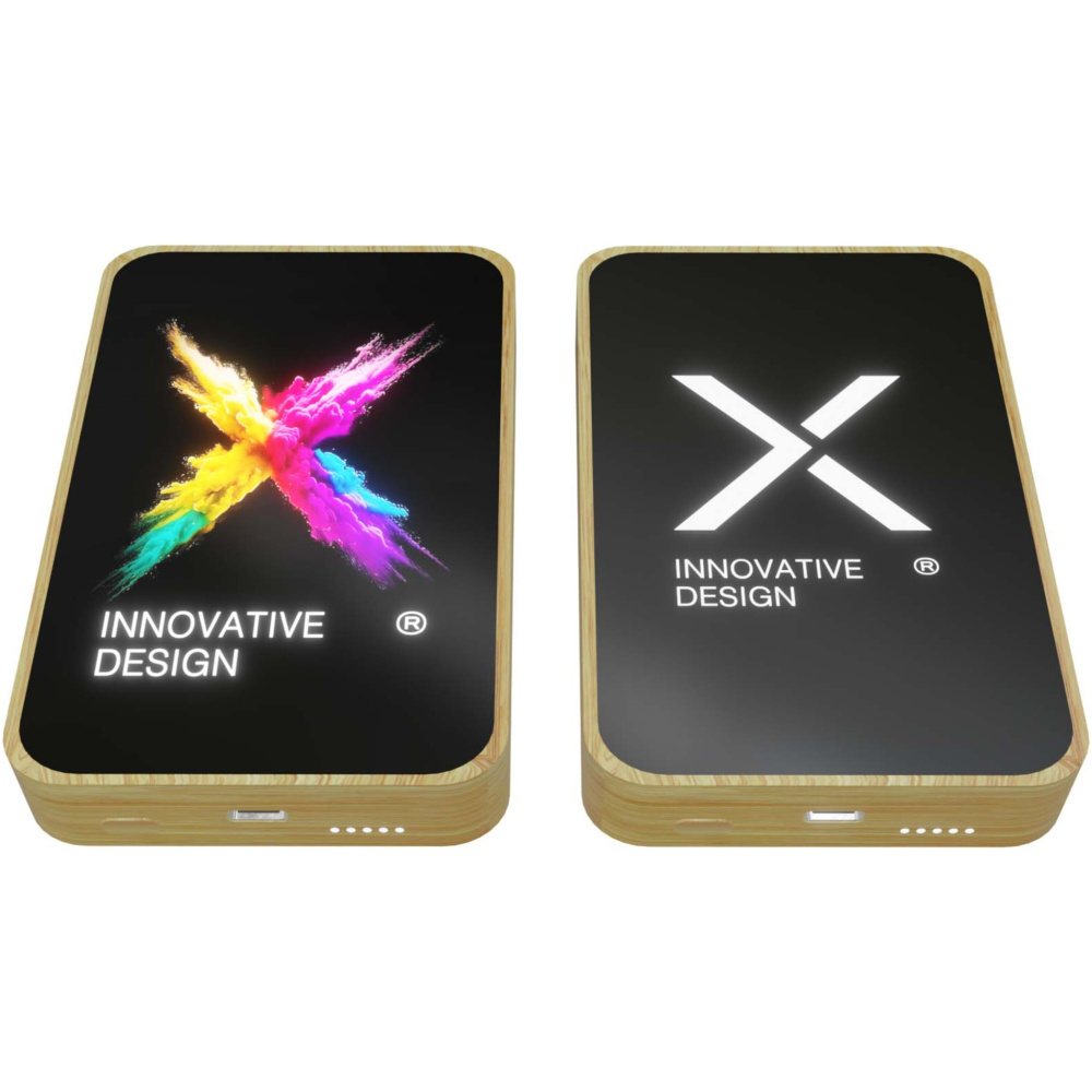 SCX.design P26 15W 5 000 mAh MagSafe powerbank av trä, Trä, produktbild