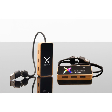 SCX.design H21 8-i-1 USB-hubb i trä med dubbla ingångar och sex portar, produktbild (4)