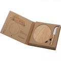 Ostbricka med kniv EMILIO, beige