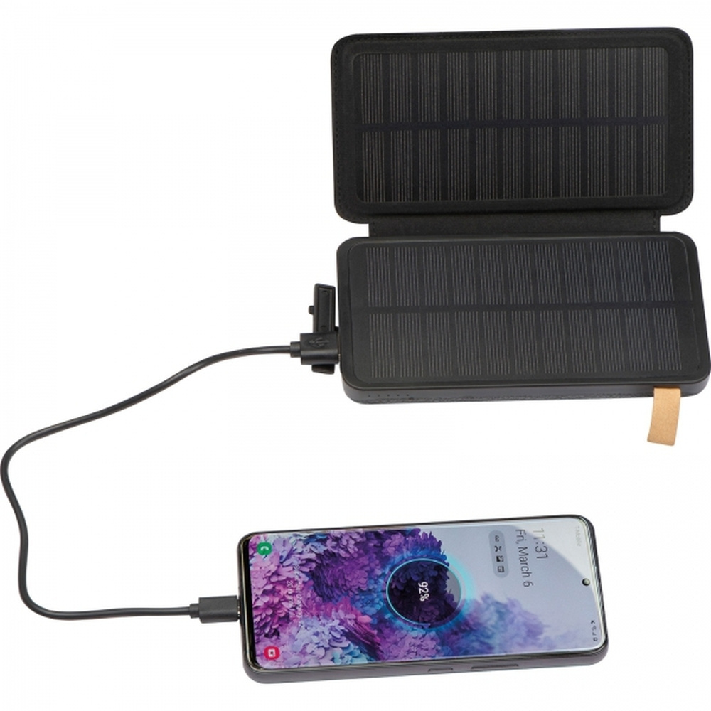 Powerbank 8000 mAh solcellsdriven BRUNA, produktbild