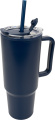 XXL-mugg med sugrör 1200 ml TEODORA, marinblå