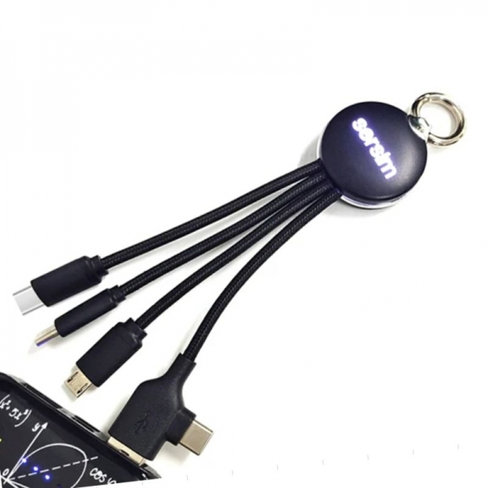 4-i-1-kabel med upplyst logotyp, RXD-368, produktbild