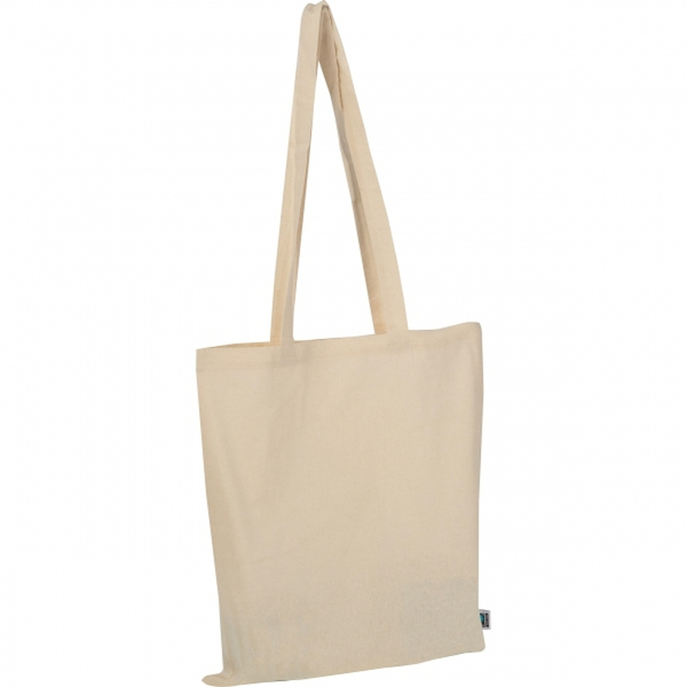 Bomullspåse med långa handtag 140 g/m² LETIZIA, beige, produktbild