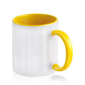 Tvåfärgad keramisk mugg för sublimering / Popmug, gul