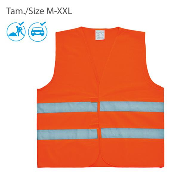 Homologerad säkerhetsväst, 100 % polyester / Reflecty, Fluorescerande orange, produktbild
