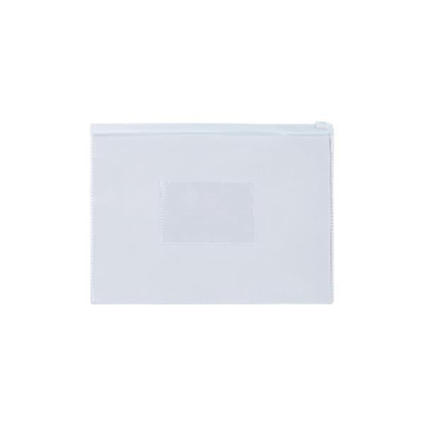 PVC-dokumentmapp, A5-storlek med PVC-förslutning / Zipdoc, transparent, produktbild