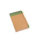 A6 anteckningsbok av kartong, med kulspetspenna / Recynote A6, Olivgrön