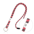 Justerbar rörformad lanyard i metallisk terylen med säkerhetsstängning / Poley, Fluorescerande rosa