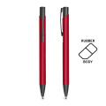 Gummerad aluminiumkulpenna / Aluru, Mörkröd