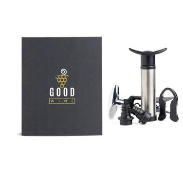 Vinset med pump- och vakuumproppar, korkskruv och kapselskärare / Winelux, produktbild