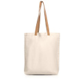 Bomullspåse med PU-handtag / Peachy, naturfärgad