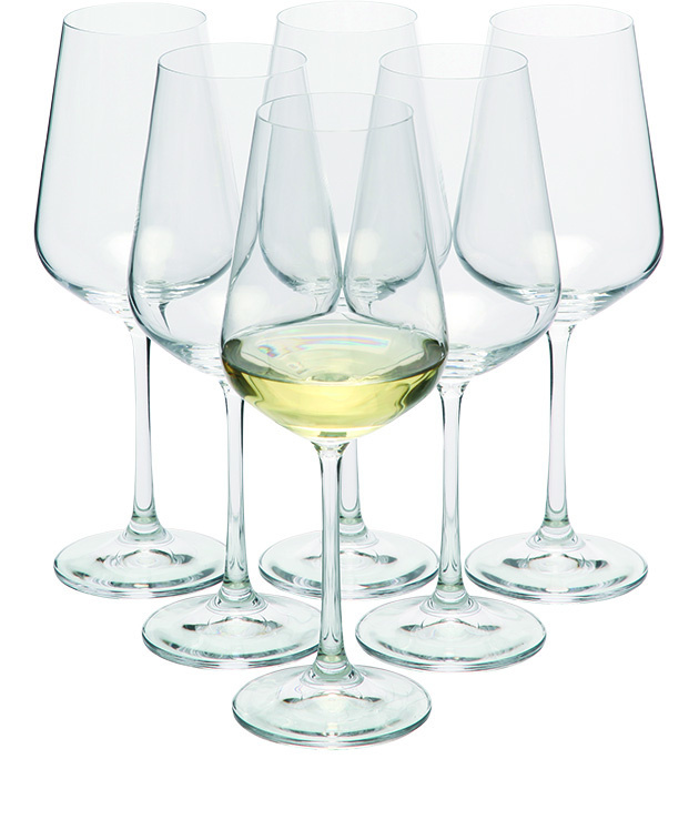 VS MORETON 6 Set med sex vita vinglas, transparent, produktbild (1)