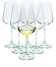 VS MORETON 6 Set med sex vita vinglas, transparent