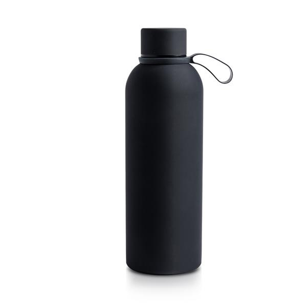 500ml termosflaska med gummibeläggning / Thermal, svart, produktbild