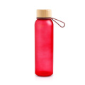 500 ml frostad glasflaska, med silikonhandtag / Atlântida, röd