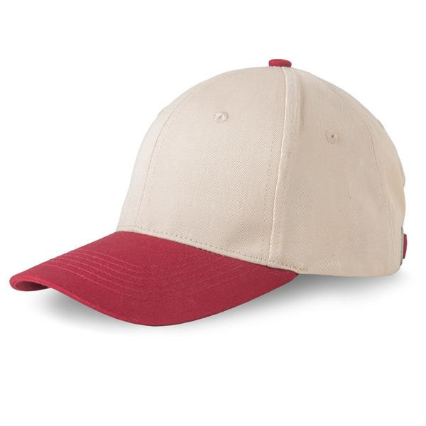 Tvåfärgad sportkeps 6-panels 250g / Duston, vinröd, produktbild