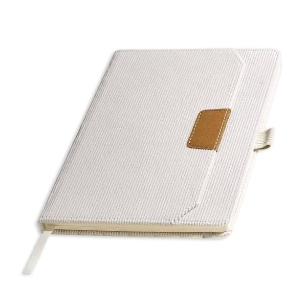 A5 anteckningsbok klädd i manchestertyg / Cord Note, beige, produktbild