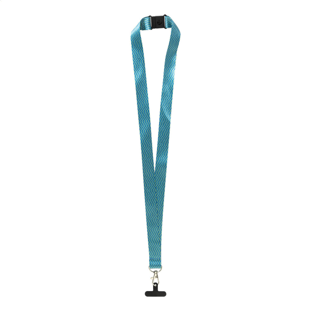 Subyard Mobile Slim Safe – RPET mobilhållare nyckelband med tryck, svart, produktbild