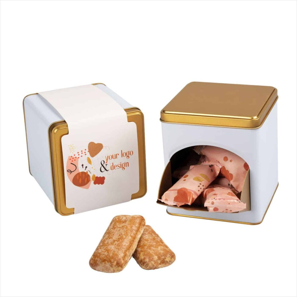Pepparkaka med logotyp i metallask, produktbild (1)