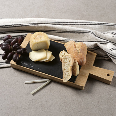 Claudel-skärbräda i skiffer och bambu med handtag och krita, produktbild (4)