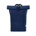Osaka-ryggsäck 16l. 360gsm återvunnen bomull. Rolltop, Marinblå