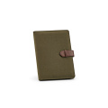 Eliot A5-mapp rbomull. 64 FSC®-sidor anteckningsblock och rPU-förslutning, Army Green