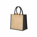 Nuptse Shoppingväska i jute. 34cm handtag, Svart