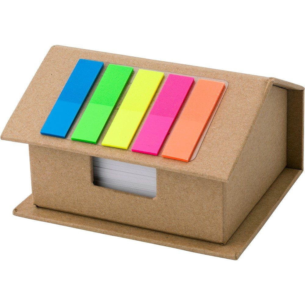 Memohållare "hus", anteckningsbok, post-it-lappar, produktbild (1)