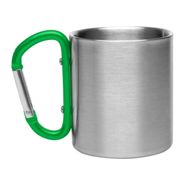 Metallmugg 210 ml med karbinhake | Easton, grön, produktbild (2)