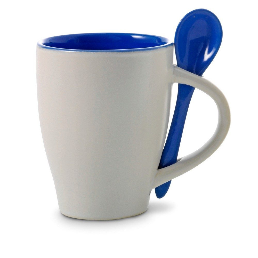 Keramisk mugg 300 ml med sked, produktbild (1)