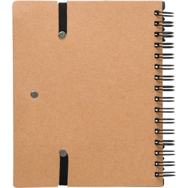 Memohållare, anteckningsbok, kulspetspenna, linjal, post-it-lappar, svart, produktbild (2)