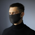 Återanvändbar ansiktsmask med filterutrymme och silverjoner, svart