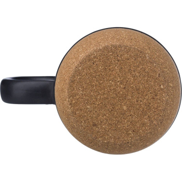 Keramisk mugg 300 ml med korkdetalj, svart, produktbild (3)