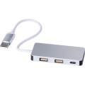 USB och USB typ C-hubb, silver