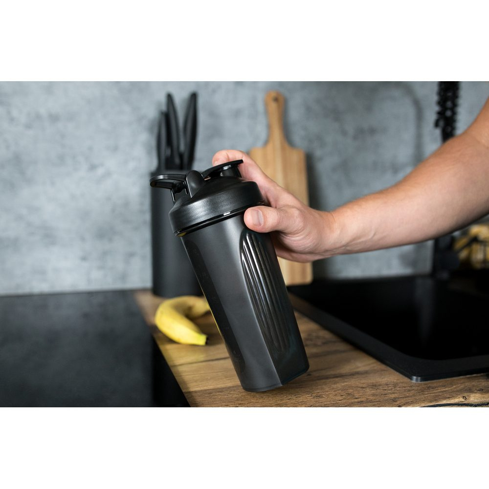 Sportflaska 750 ml, shaker | Urelles, svart, produktbild (1)
